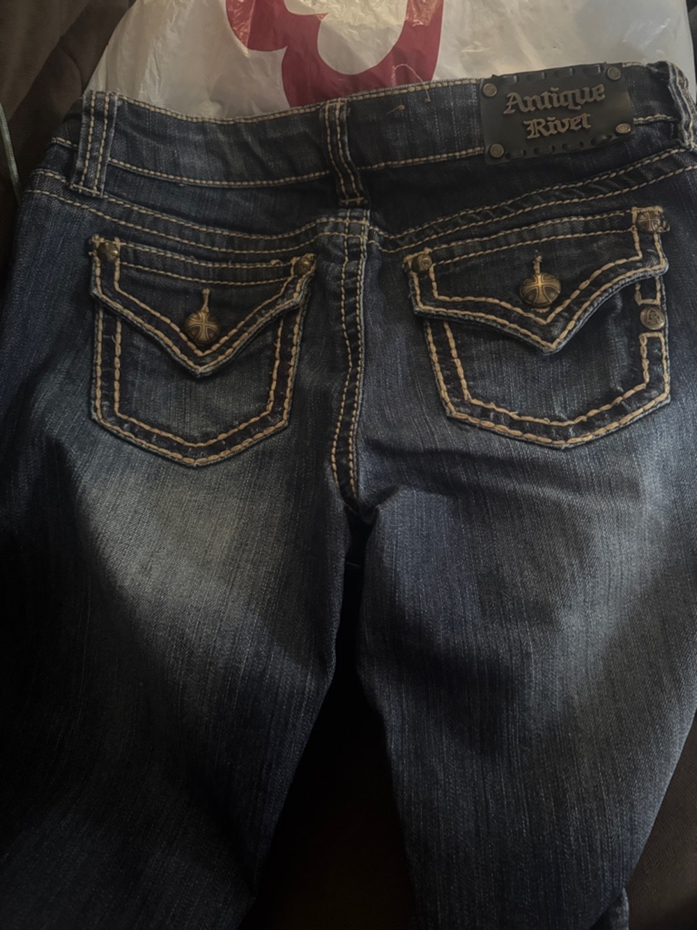 Antique Rivet Women's Dark Indigo Bootcut Jeans